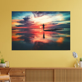 Sunset Beach Canvas Print Picture 34