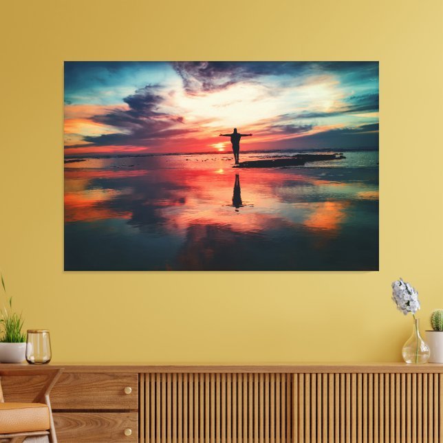 Sunset Beach Canvas Print Picture 34 (Insitu(Sala de estar))
