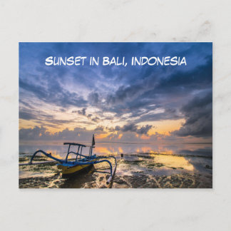 Sunset Beach em Bali, Indonésia - Cartão postal