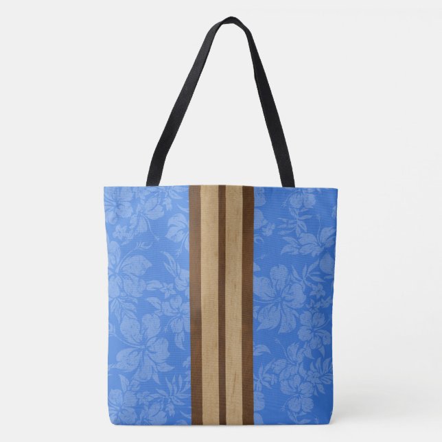 Sunset Beach Faux Wood Stripe Bolsa de praia Havai (Frente)