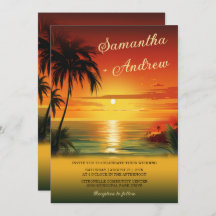 Sunset Beach Pensava Em Convites De Casamento