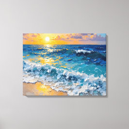Sunset Beach Premium Canvas Wall Art