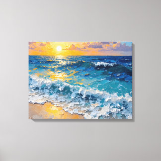 Sunset Beach Premium Canvas Wall Art