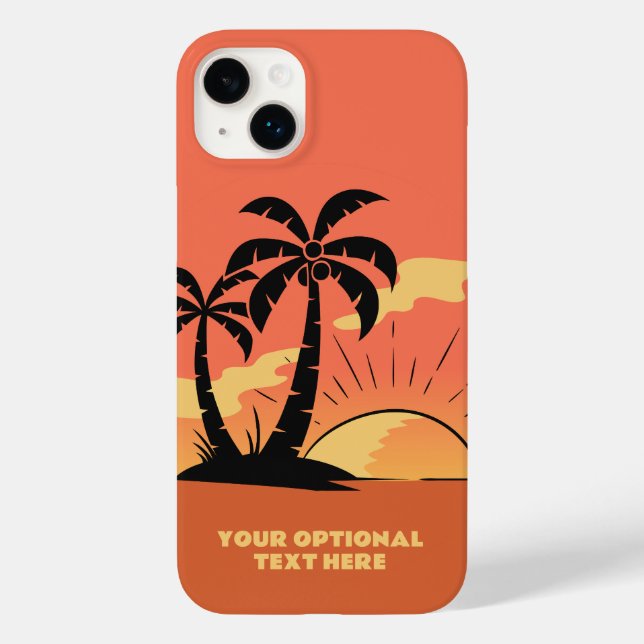 Sunset da Ilha Tropical de Texto Personalizado (Verso)