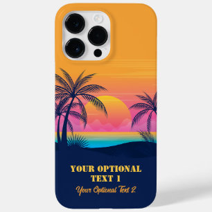Sunset da Ilha Tropical de Texto Personalizado