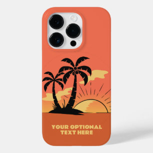 Sunset da Ilha Tropical de Texto Personalizado
