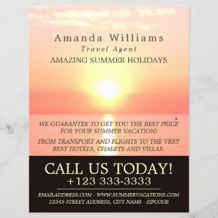 Sunset de Feriado, Folheto de Anúncios de Agentes