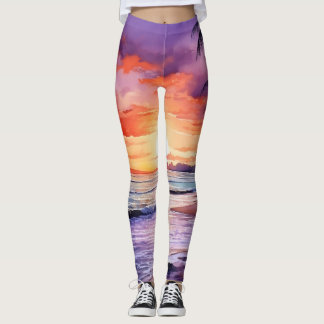 Sunset de praia tropical #1 Leggings