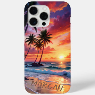 Sunset de praia tropical personalizado | Arte Cost