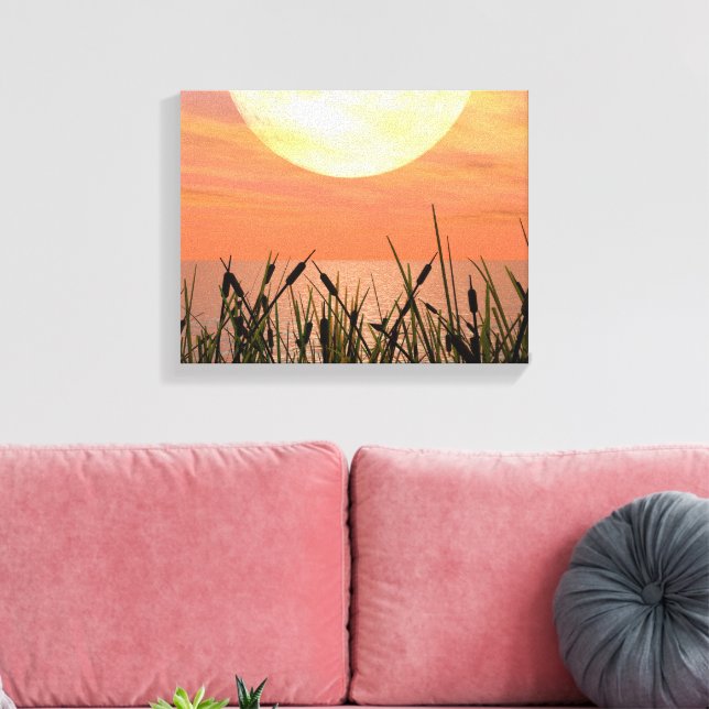 Sunset Glorioso - Impressão de Tela de Arte Digita (Insitu(Sala de estar))