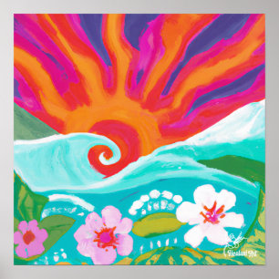 Sunset na Fushia Poster e impressão de Arte para D