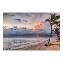 Sunset na Poster da Parede de Praia