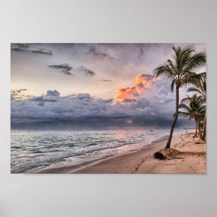 Sunset na Poster da Parede de Praia