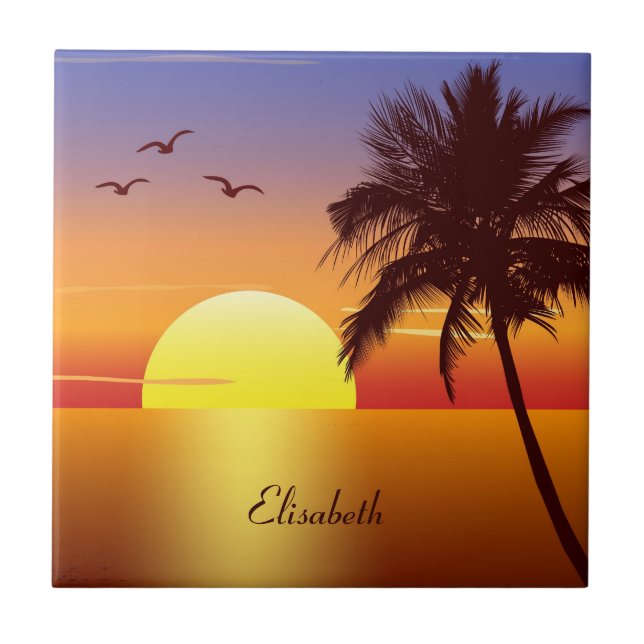 Sunset na praia tropical (Frente)