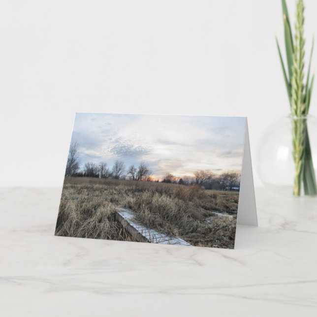 Sunset no Cartão de Aniversário do Marsh (Frente)
