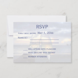 Sunset No Cartão RSVP De Casamento De Praia