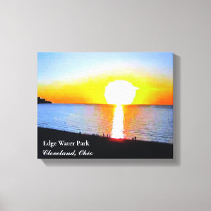 SUNSET NO EDGEWATER PARK CLEVELAND OHIO CANVAS PR