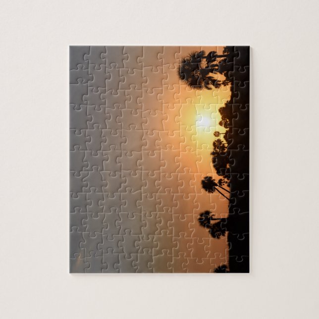 Sunset no Quebra-cabeça de Praia (Vertical)