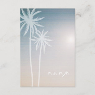 Sunset Ombré Palm Trees Beach Weding RSVP