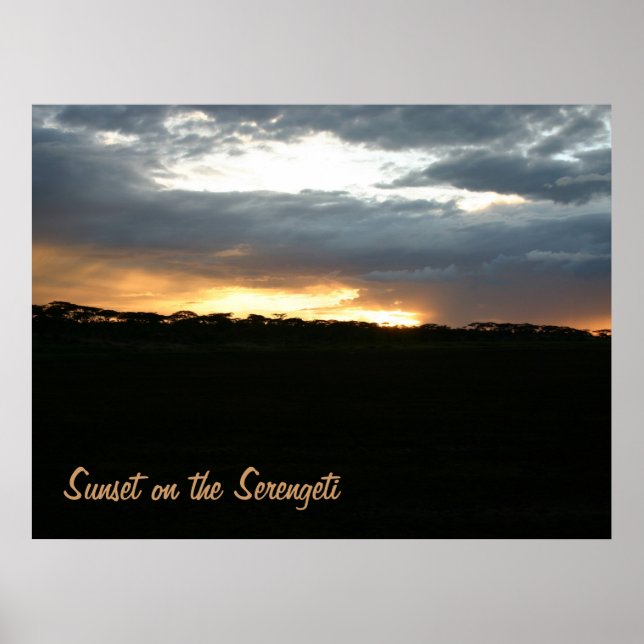 Sunset on Serengeti - Impressão (Frente)