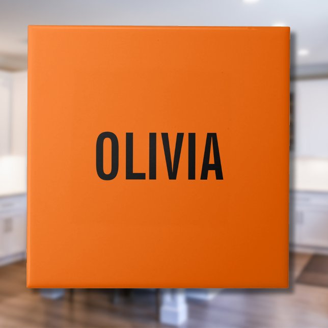 Sunset Orange Modern Name | Tendência minimalista (Criador carregado)