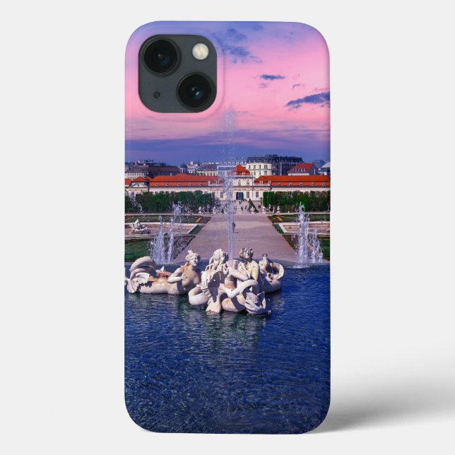 Sunset over fountain em Viena (Verso)