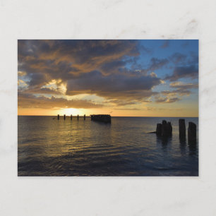 Sunset Pier Gasparilla Island, Flórida - Cartão 