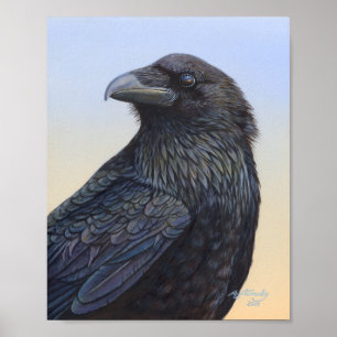 Sunset Raven Crow Poster por ArtByAkiko