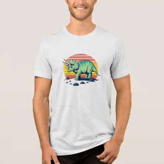 Sunset Safari: Camiseta Retro Triceratops