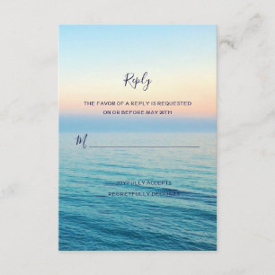 Sunset Skies Beach Ocean Weding RSVP