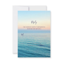 Sunset Skies Beach Ocean Weding RSVP