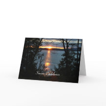 Sunset Sobre Cartão de condolências Do Lago Forest