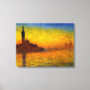 Sunset sobre Veneza por Claude Monet Canvas Print