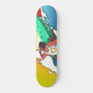 Sunset Surfer Surfing Skateboard design