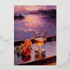 Sunset Wine & Roses Oil Painting