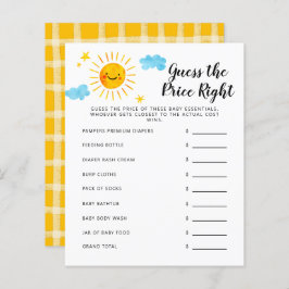 Sunshine Adivinha O Jogo Do Chá de fraldas Do Preç