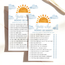 Sunshine "Adivinha Quem..." Jogo do chá de fraldas