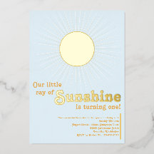 Sunshine Blue Sun Bebê Primeiro Aniversário