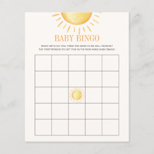 Sunshine Chá de fraldas Bingo Game