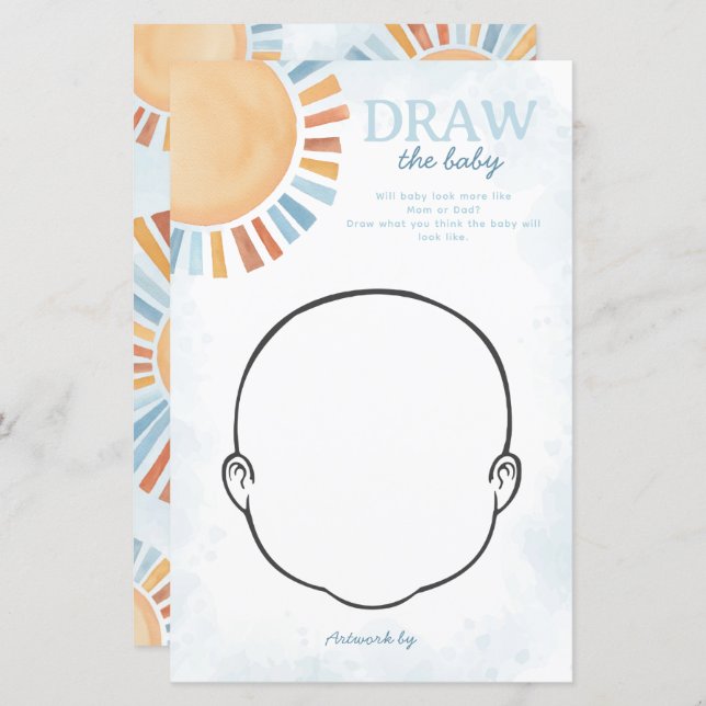 Sunshine Chá de fraldas Jogo do Bebê (Frente/Verso)