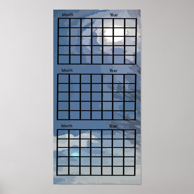 Sunshine In Sky 3 Month Calendar Poster (Frente)