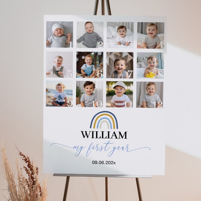 Sunshine Rainbow Birthday Foto Milestone Poster (Criador carregado)