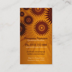 Sunshines dourado metálico com cartão de visita