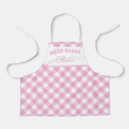 Super Bonito Cabeça Baker Rosa Nome Gingham