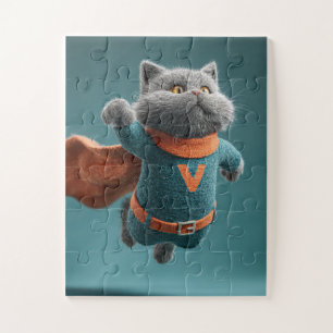 Super-herói Cat Jigsen Quebra-cabeça