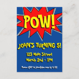 Super Herói Comic Book Themed Modelo do Convite