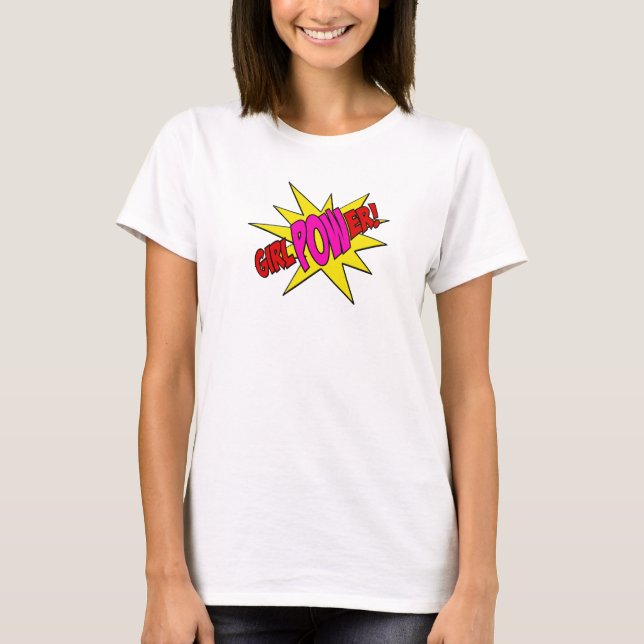 Super-herói da camisa do poder T da menina (Frente)
