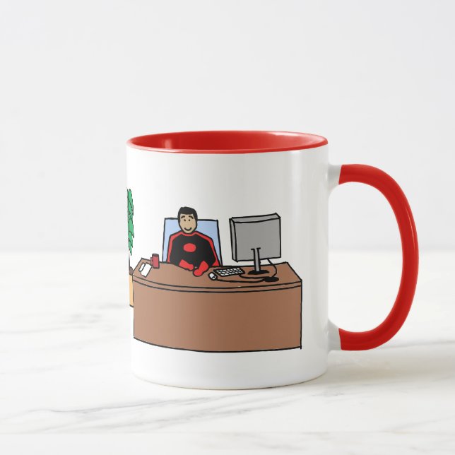 Super-herói do escritório - caneca personalizada (Direita)