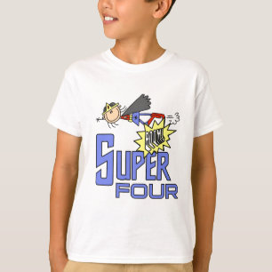 Super-herói Garota 4º Camiseta de aniversário e pr