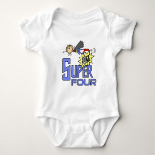 Super-herói Garota 4º Camiseta de aniversário e pr